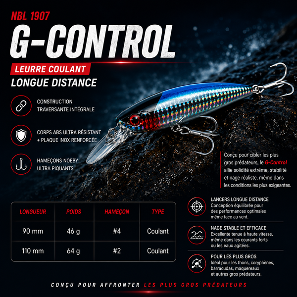 G-Control Noeby – Leurre coulant  Bar & Pélagiques