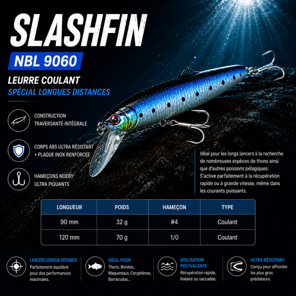 Slashfin Noeby – leurre coulant compact et équilibré