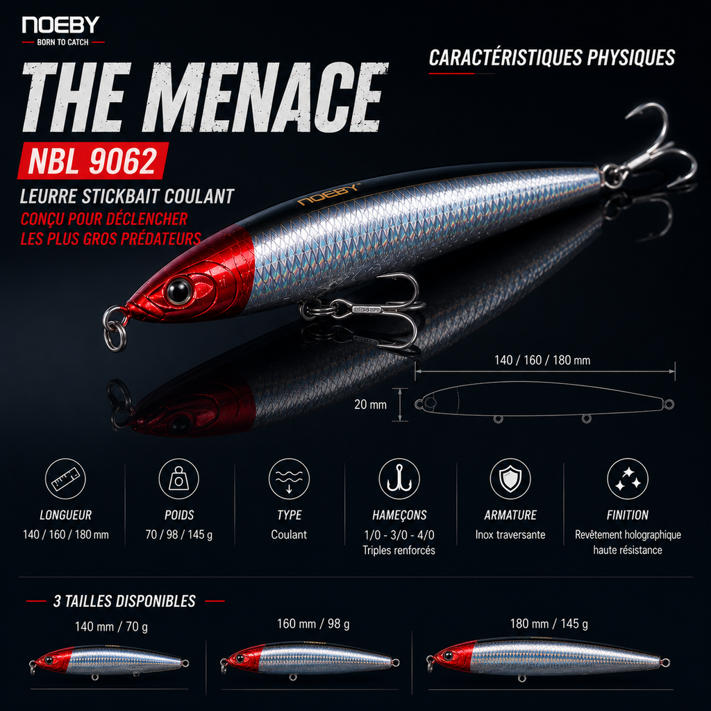 The Menace Noeby – Leurre Coulant Puissant Thons & Gros Pélagiques