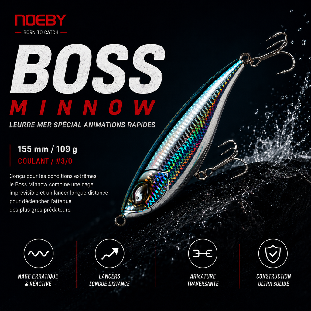 Boss Minnow Noeby –  Leurre puissant pour Gros Prédateurs