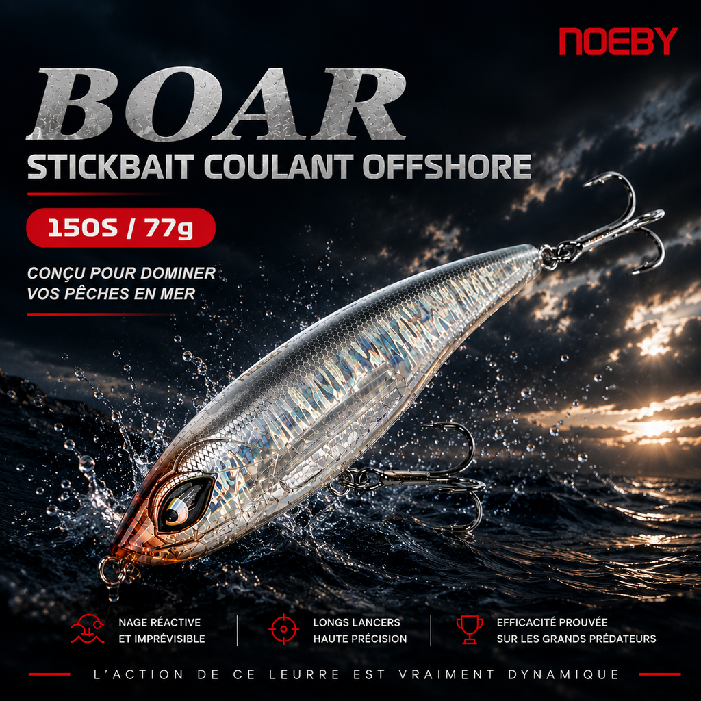 Boar Noeby – Leurre coulant  Polyvalent Lancer Longue Distance