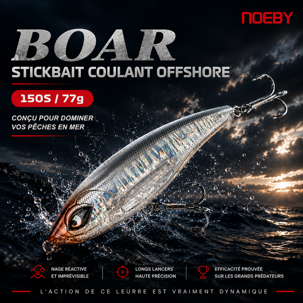 Boar Noeby – Leurre coulant  Polyvalent Lancer Longue Distance
