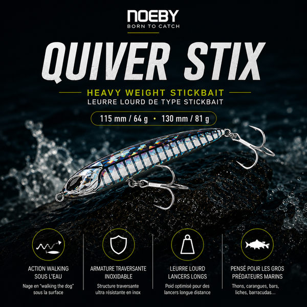 QuiverStix Noeby – Leurre Coulant- Pêche en Profondeur