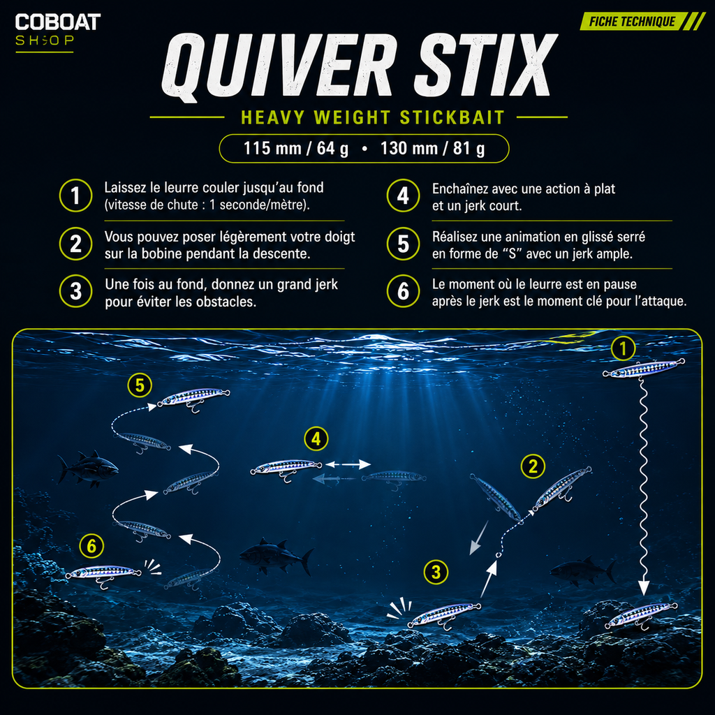 QuiverStix Noeby – Leurre Coulant- Pêche en Profondeur