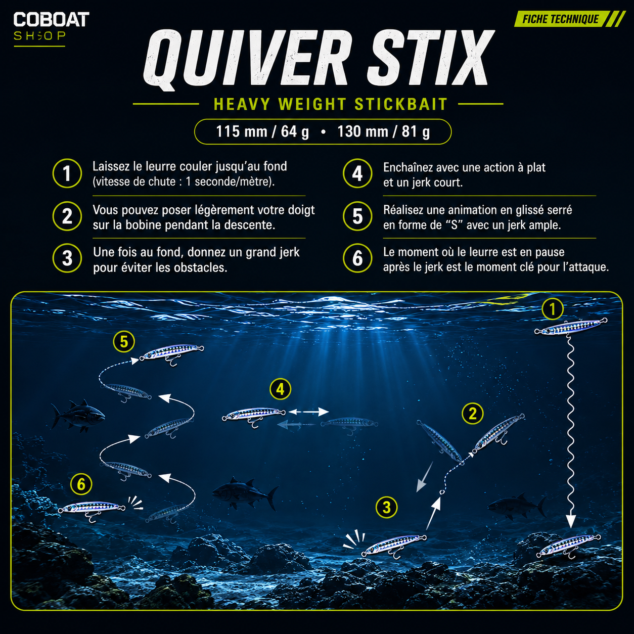 QuiverStix Noeby – Leurre Coulant- Pêche en Profondeur