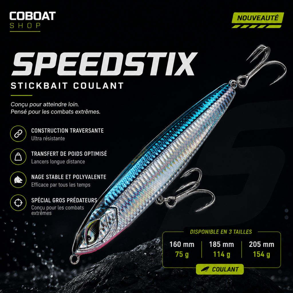 SpeedStix Noeby – Leurre coulant - Puissant- Thons & Carangues