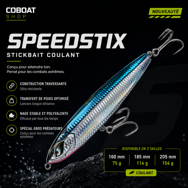 SpeedStix Noeby – Leurre coulant - Puissant- Thons & Carangues