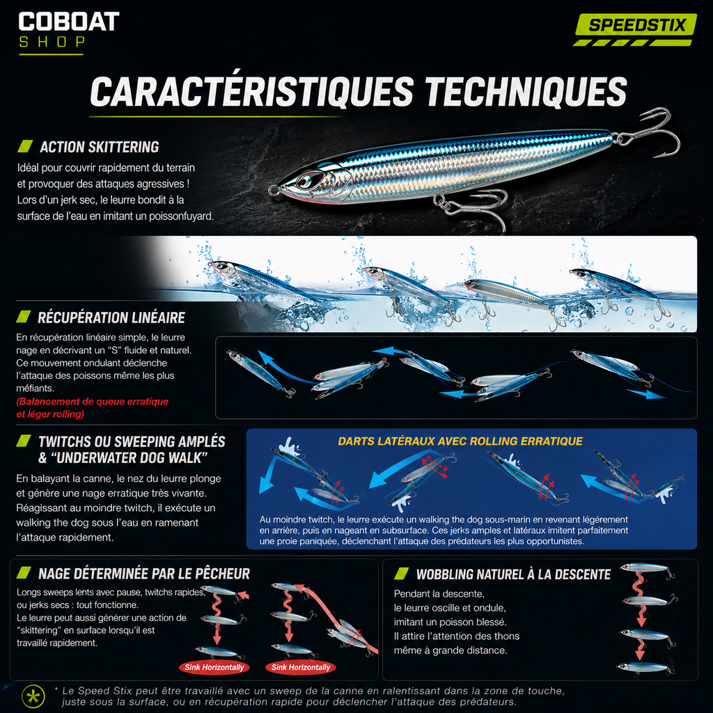 SpeedStix Noeby – Leurre coulant - Puissant- Thons & Carangues