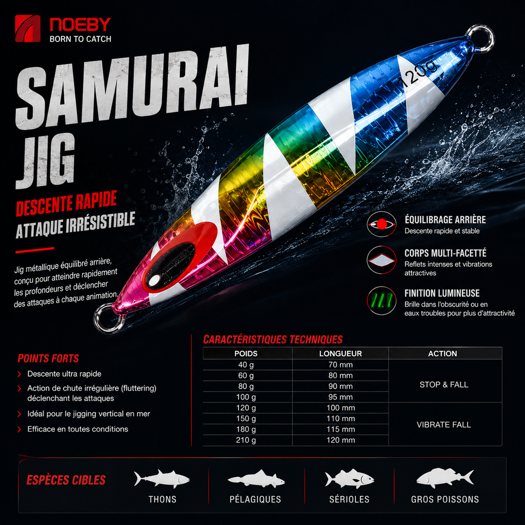 Samurai Jig Noeby – Slow jig pêche verticale